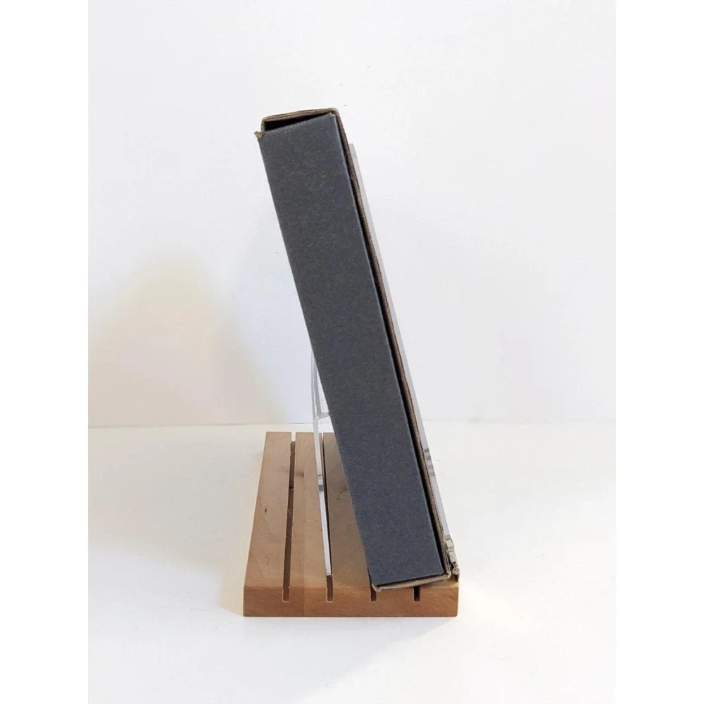 Clear Solutions Cookbook Holder Wood Base Acrylic Folding Recipe Stand Kitchen